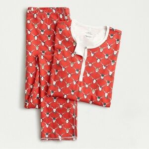 Roller Rabbit x J.Crew Pajama Set Dearest Reindeer Christmas Pima Cotton Sz XL